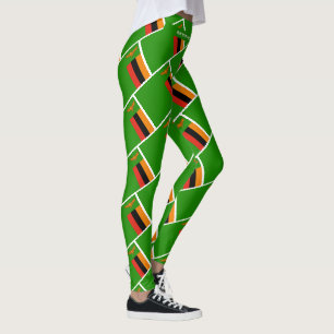 ZAMBIA FLAG Scripture RUN YOUR RACE Personalised Leggings