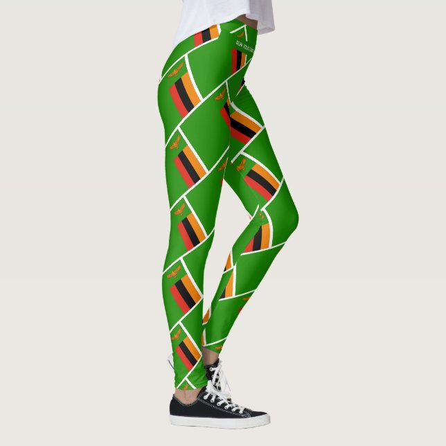 ZAMBIA FLAG Scripture RUN YOUR RACE Personalised Leggings (Right)
