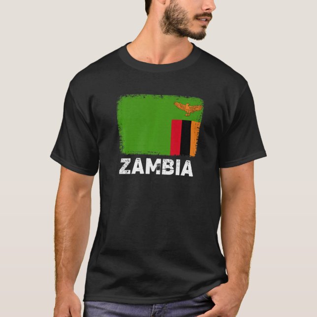 Zambia Flag  Support Zambian People Women Men T-Shirt (Front)