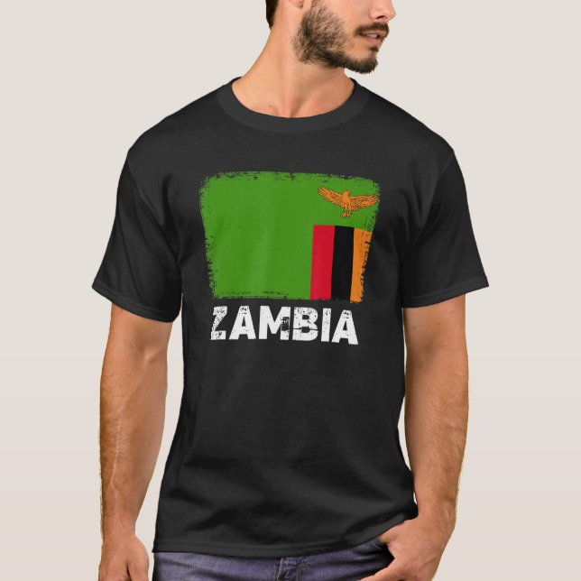 Zambia Flag   Support Zambian People Women Men   T-Shirt (Front)