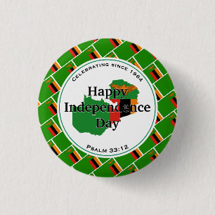 ZAMBIA INDEPENDENCE Stylish Zambian Flag 3 Cm Round Badge