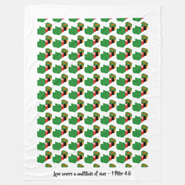 ZAMBIA MAP Christian Bedspread Cover Throw Fleece Blanket (Front)
