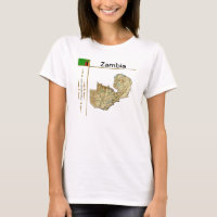 Zambia Map + Flag + Title T-Shirt