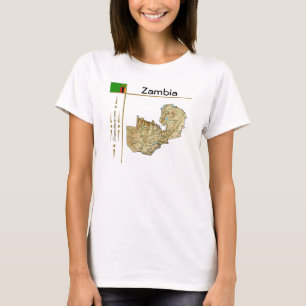 Zambia Map + Flag + Title T-Shirt