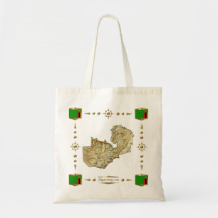 Zambia Map + Flags Bag