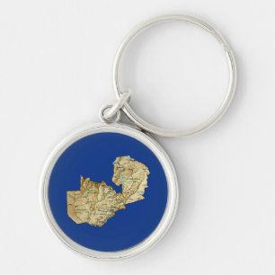 Zambia Map Keychain
