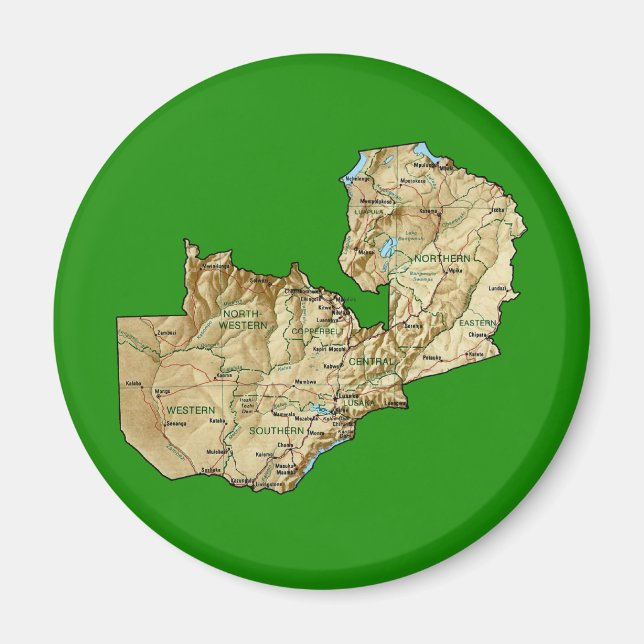 Zambia Map Magnet (Front)