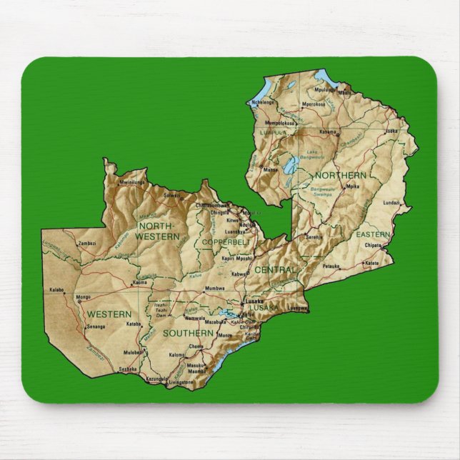 Zambia Map Mousepad (Front)