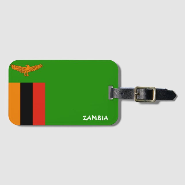 Zambia National Flag Patriotic Luggage Tag (Front Horizontal)