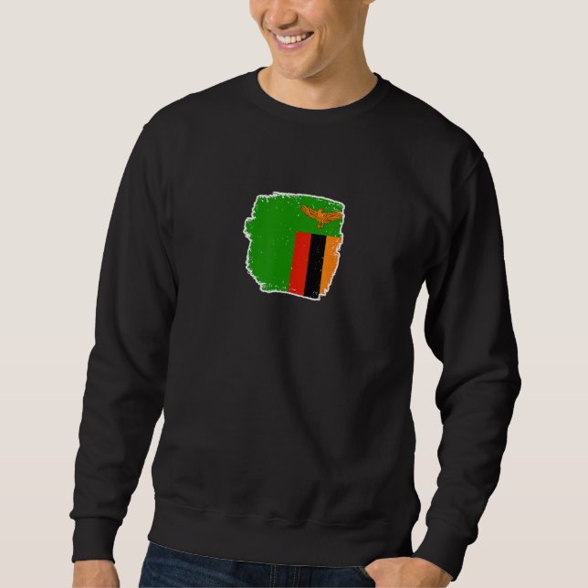 Zambia Proud Zambian Flag 2 Sweatshirt (Front)