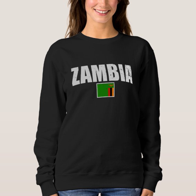 Zambia Proud Zambian Flag Sweatshirt (Front)