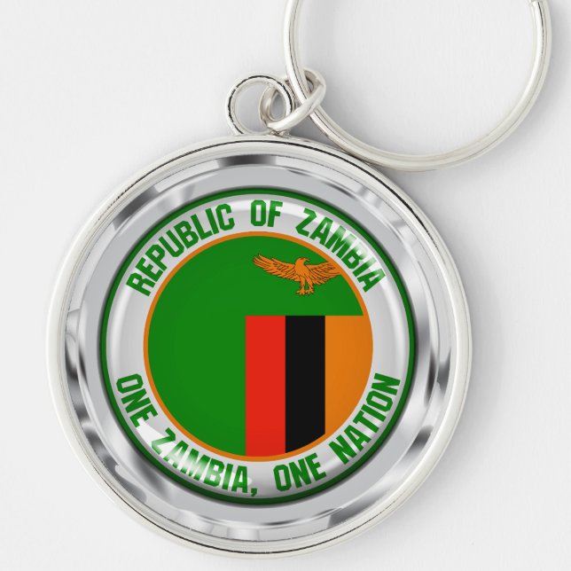 Zambia  Round Emblem Key Ring (Front)