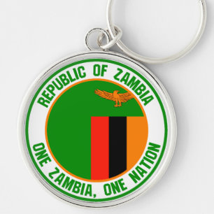 Zambia  Round Emblem Key Ring