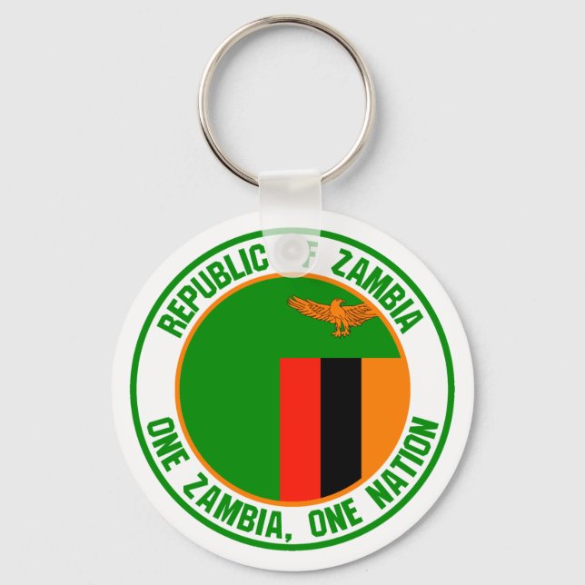 Zambia  Round Emblem Key Ring (Front)