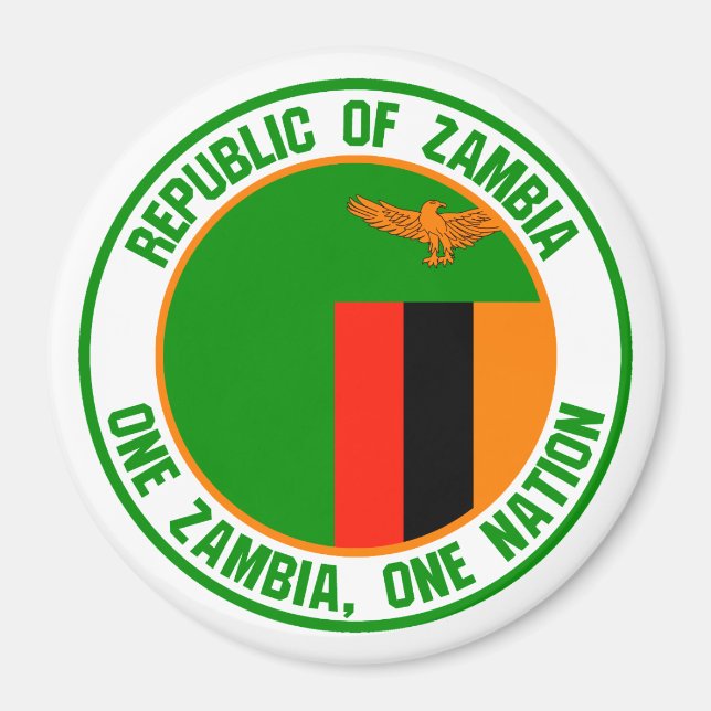 Zambia  Round Emblem Magnet (Front)