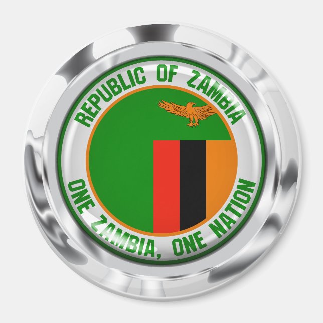 Zambia  Round Emblem Magnet (Front)