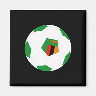 Zambia Soccer Byll Zambian Flag Jersey Pride Print Magnet
