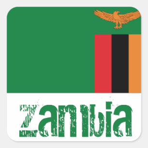 Zambia Square Sticker
