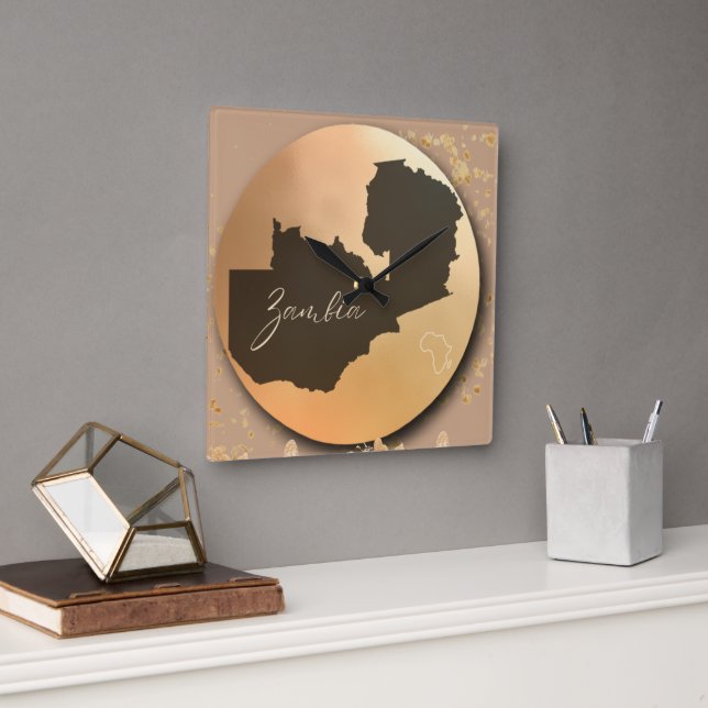 Zambia x Africa  Square Wall Clock (Office)