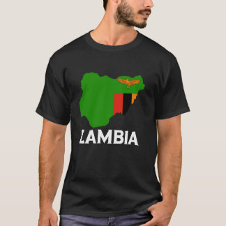 Zambia Zambian Pride Zambian Roots Map Zambian Fla T-Shirt