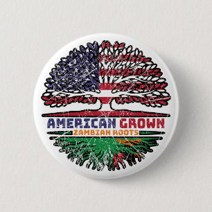 Zambia Zambian US American USA United States Tree 6 Cm Round Badge