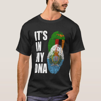 Zambian And Sammarinese Mix Heritage Dna Flag T-Shirt