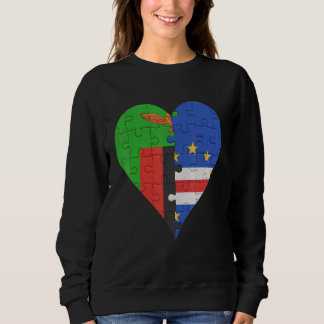 Zambian Cape Verdean Flag Heart Sweatshirt