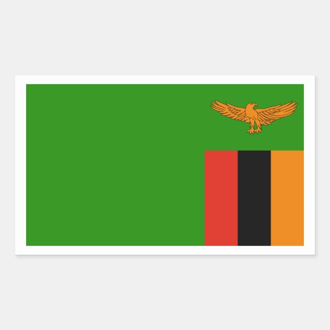 Zambian Flag, Flag of Zambia Rectangular Sticker (Front)