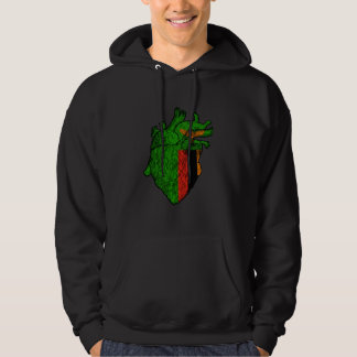 Zambian Flag Zambian Pride Zambia Heart Zambian Ro Hoodie