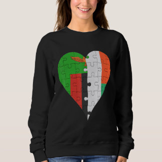 Zambian Malagasy Flag Heart Sweatshirt