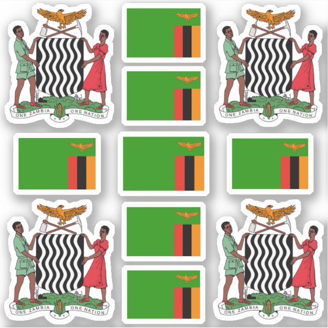 Zambian national symbols /Coat of arms and flag (Front)