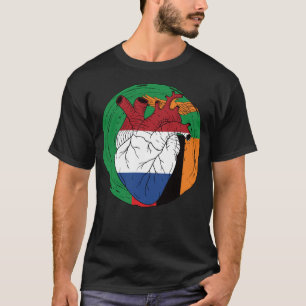 Zambian Zambia Koningsdag Dutch Netherlands Heart T-Shirt