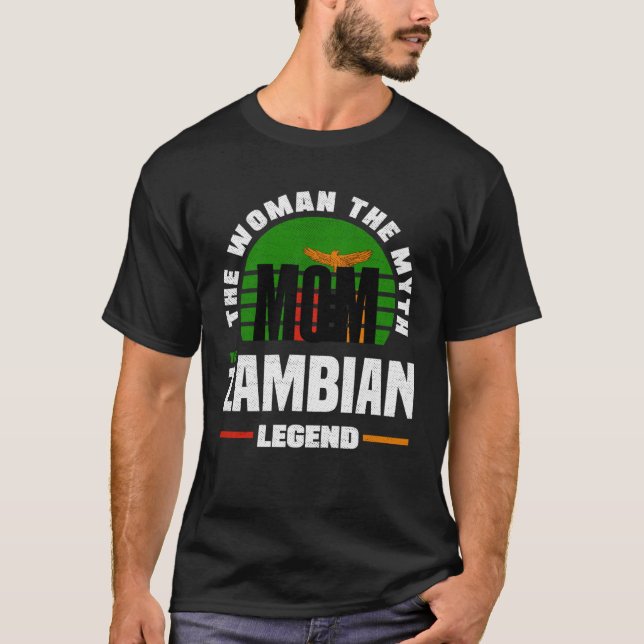 Zambian Zambia Zambian Flag Mothers Day T-Shirt (Front)