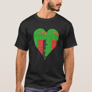 Zambian Zambian Flag Heart T-Shirt