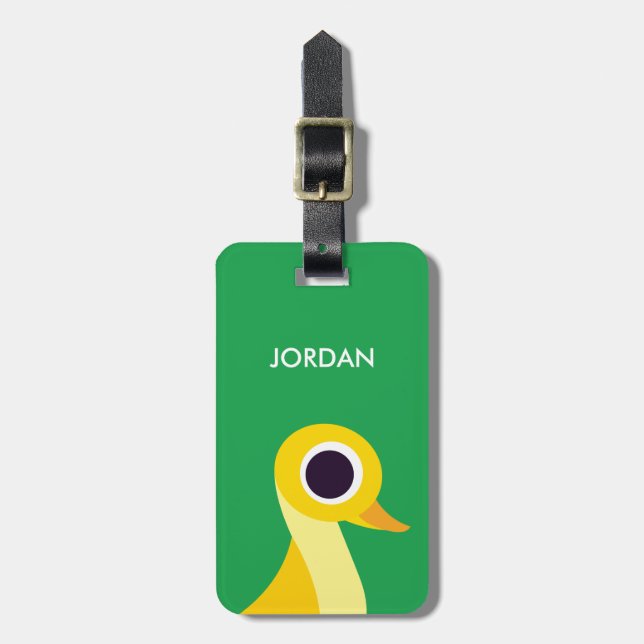 Zander the Duck Luggage Tag (Front Vertical)
