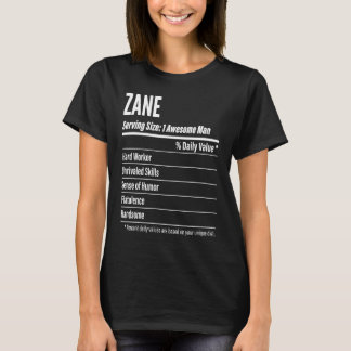 Zane Nutritional Facts Serving Size Calories T-Shirt