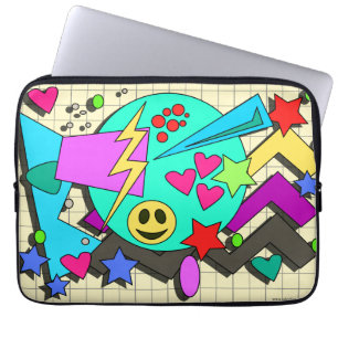 Zany 90s Cartoon Style Laptop Sleeve