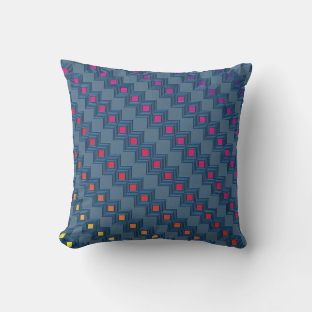 Zany abstract squares cushion (Front)