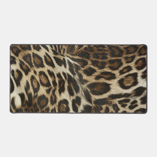 Zany and Spiffy Leopard Spots Leather Grain Look Desk Mat