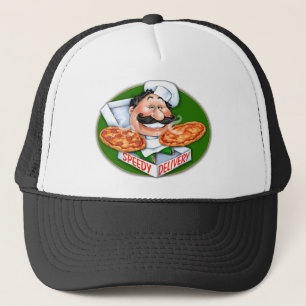 Zany Italian chef speedy pizza delivery Trucker Hat