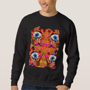 Zany One Eyed Holloween Candy Monster Sweatshirt