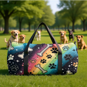 Zany Rainbow Pet Adventure  Duffle Bag