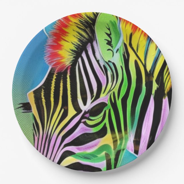 Zany Zebra Paper Plate (Front)