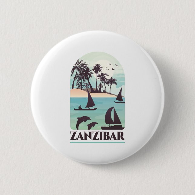 Zanzibar 6 Cm Round Badge (Front)