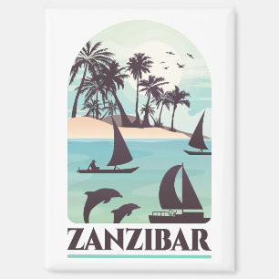 Zanzibar Africa Retro Vintage Travel Magnet