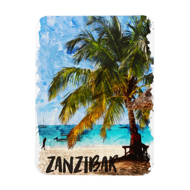 Zanzibar Africa Tropical Beach Travel Photo Magnet (Vertical)