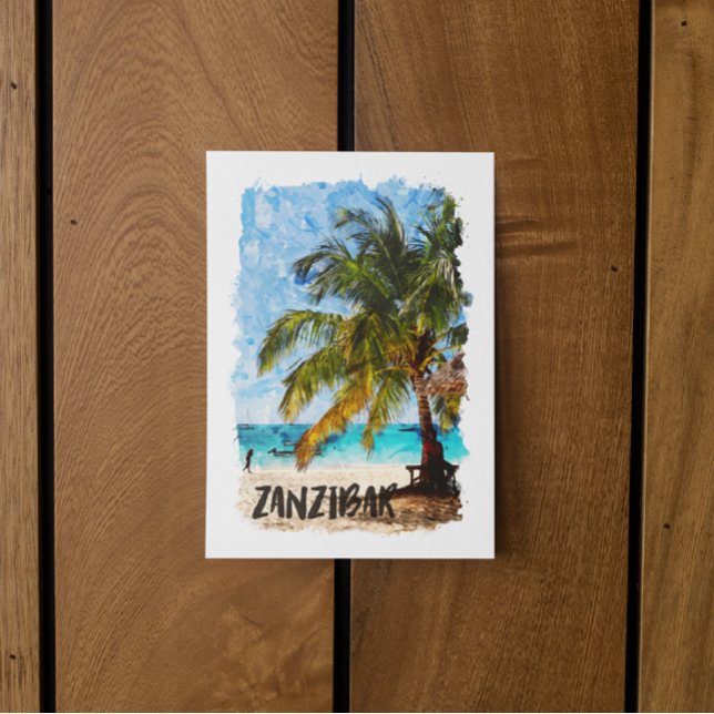 Zanzibar Africa Tropical Beach Travel  Postcard (zanzibar tansania postcard)