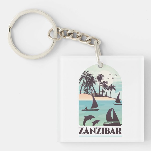 Zanzibar Africa Vintage  Key Ring (Front)
