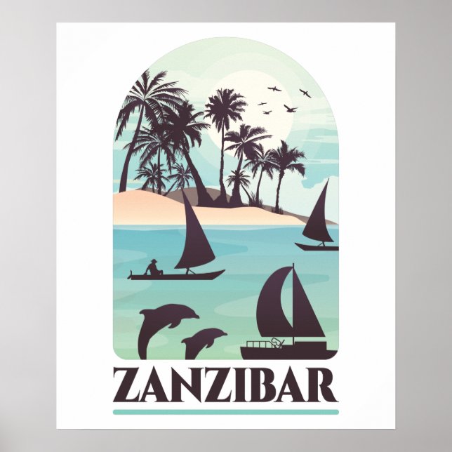 Zanzibar Africa Vintage Wall Art (Front)