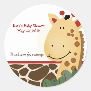 Zanzibar Jungle Giraffe print Custom Favour Sticke Classic Round Sticker